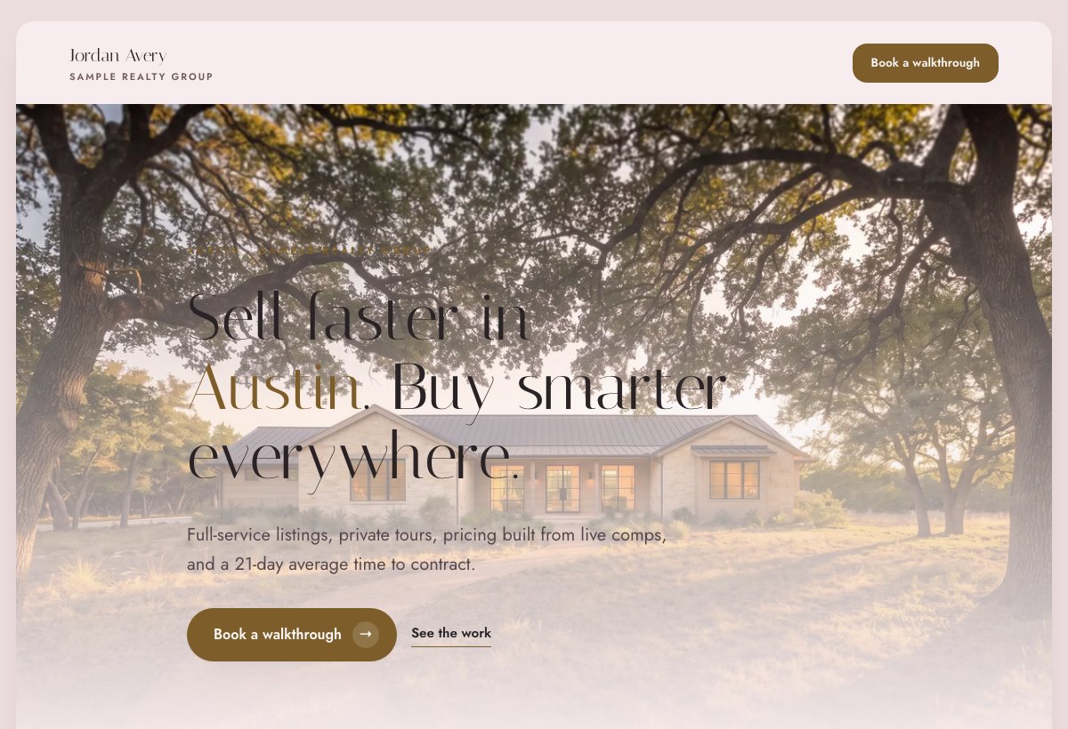 Blush Atelier example website