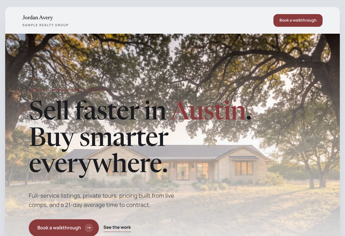Editorial Estate example website