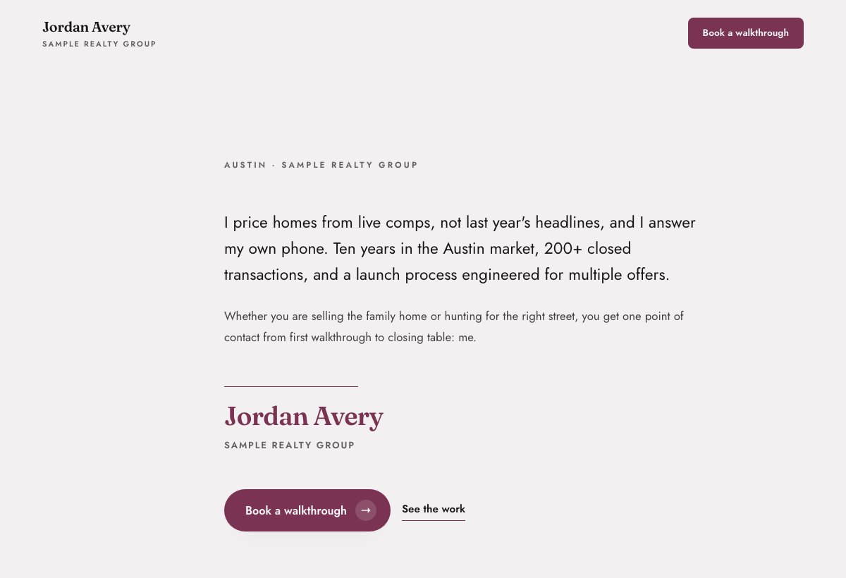 Letter Press example website